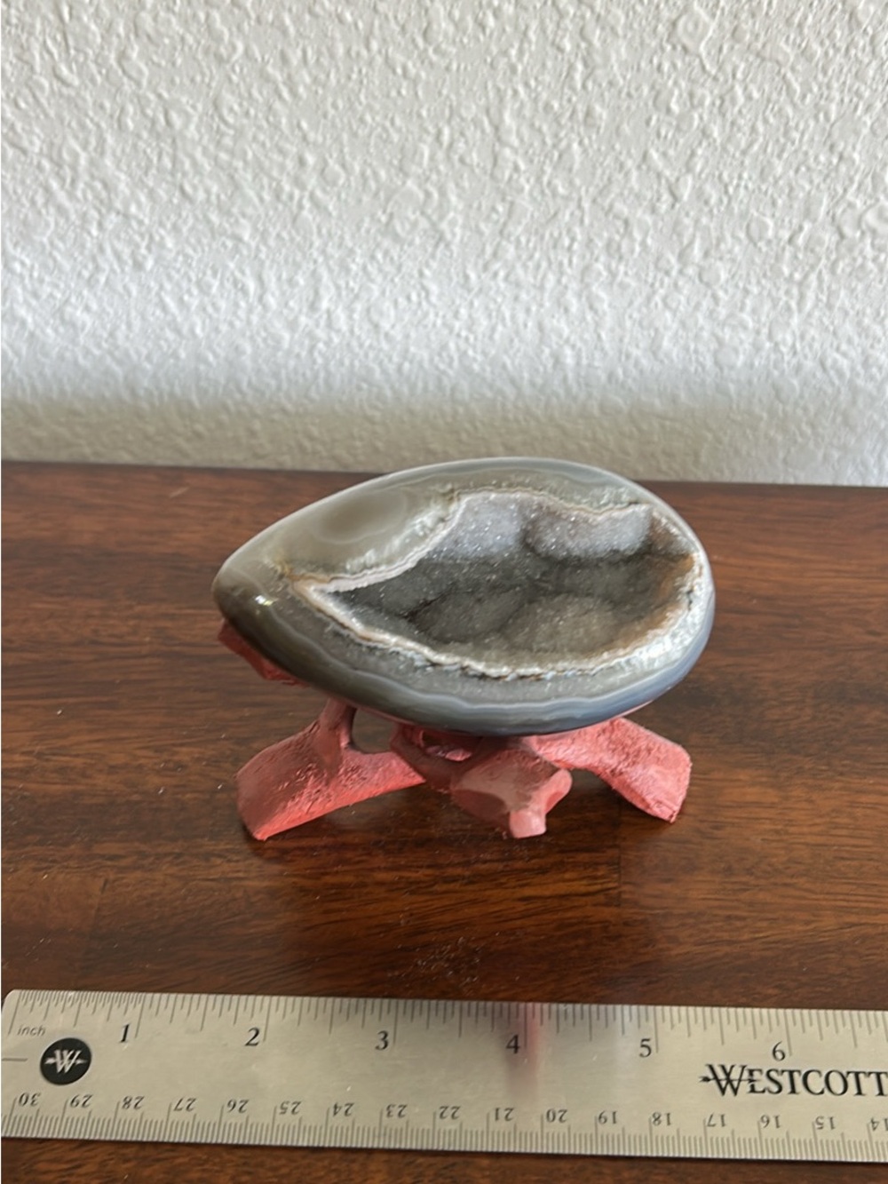 Gray Agate Geode Egg with Crystalline Center